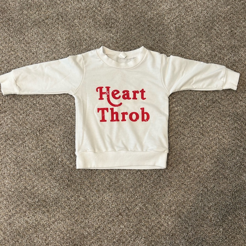 Heart Throb Kids Sweatshirt - White & Red